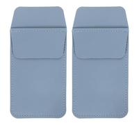 LALAFINA 2Pcs PU Leather Pen Sleeves Pocket Protector for Nurses and Doctors Leak-Proof Portable Pen Organizer for Hospital Work Multi-Functional in Haze Blue