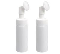 LALAFINA 2pcs Refillable Travel Cosmetics Pump Dispenser Bottles 150ml White Pet Simple Sub Bottles for Storing Cream and Space-saving Use at Home and Travel