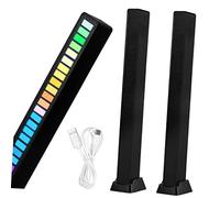 LALAFINA 2pcs RGB Music Rhythm LED Bar Lights, Voice-Activated Sound Pickup with App Control, Rechargeable 5v Ambient Lighting for Gaming, Stage, and Home Decor