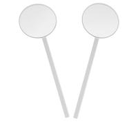 LALAFINA 2pcs Round Lash Mirror for Eyelash Extensions Inspection Glass Hand Held Mirror Portable Makeup Salon Use