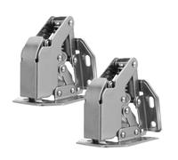 LALAFINA 2pcs Thickened Stainless Steel Hide Hinges Soft Closing Cabinet Door Hidden Hinge with Noise-Free Spring Buffer Design Silver for DIY Project and Home Use Wardrobe Doors