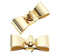 LALAFINA 2pcs Turn Locks Lock Metal Clasp Zinc Alloy Lightweight Never Fade Unique Shape Elegant Design for Shoulder Bag and Purse Accessories