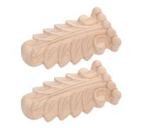 LALAFINA 2pcs Unfinished Wood Carved Corbels Vintage Style Decorative Applique for Fireplace Cabinet Corner Trim Home Wall Decoration