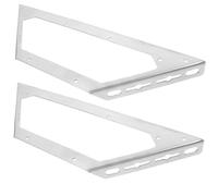 LALAFINA 2pcs Universal Stainless Steel Triangle Corner Braces Heavy Duty Furniture Support Brackets for Shelf, Table and Desk Corner Connector in Silver