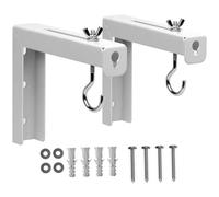LALAFINA 2pcs White Metal Projector Screen Stand Mount Brackets with Stable Support and Easy to Install Design for Office and Photography Backdrops