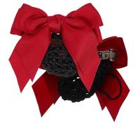 LALAFINA 2pcs Women Hair Bun Cover Clip with Bowknot Design, Cloth Material, Strong Clip for Managing Hair, Suitable for Formal and Casual Occasions, Hairnet for Ladies and Hotel Waitresses