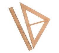 LALAFINA 2pcs Wooden Geometry Ruler 50cm with Dual Scale and Precise 90 Degree Structure, Comfortable Grip for Students and Teachers, for Blackboard Demonstrations and Woodworking