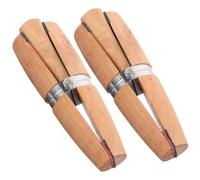 LALAFINA 2pcs Wooden Ring Clamp Jewelry Tools Kit with Precise Locking and Protective Padding for Filing and Crafting Wedding Bands on Metal Surfaces, Lightweight Wood and Stainless Steel