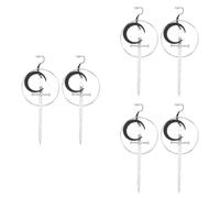 LALAFINA 3 Pairs Gothic Moon Cross Earrings for Women and Dangle Drop Earrings with Punk Witch Warrior Style Large Silver Circle Style Halloween Costume Jewelry