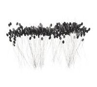 LALAFINA 300pcs Silicone Bobber Stops for Fishing, Soft Sinker Stops and Rig Positioning Beads, Black Float Stopper Beads Kit Suitable for Coarse and Sea Fishing