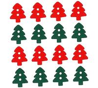 LALAFINA 300pcs Wooden Christmas Tree Buttons Decorative Handmade Jewelry Crafting Supplies for Xmas Day Clothes Hats Sweaters Durable Light Material Random Color