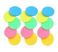 LALAFINA 30pcs Compressed Wood Pulp Facial Sponges Round Thick for Deep Cleansing Makeup Removal Exfoliating Reusable Face Cleaning Pads for Daily Skin Care Random Color
