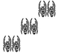 LALAFINA 3pairs Punk Vintage Spider Ear Clips Halloween Ear Bone Jewelry Non-pierced Black Goth Accessories for Women Alternative Style