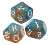 LALAFINA 3pcs Acrylic Divination Dices 12-sided Polyhedral Dices Lightweight and Easy to Carry for Gatherings and Board Games, Creative Fortune Telling Accessory