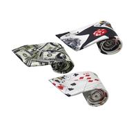 LALAFINA 3pcs Creative Poker Dice Printing Ties Set, Practical and Comfortable Fabric Neckties, for Magician Performance and Stage Shows, Fashionable and Unique Design