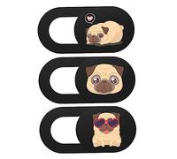 LALAFINA 3pcs Dog Pattern Webcam Cover Ultra Thin Privacy Protection Slide Blocker for Laptops and Tablets Movable Slider for Easy Use Peeping and Hacking Security