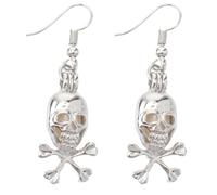 LALAFINA 3pcs Glow Dark Halloween Skull Drop Dangle Earrings for Women Sky Blue Luminous Jewelry