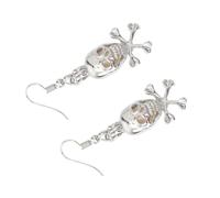 LALAFINA 3pcs Halloween Skull Drop Earrings Glow Dark Luminous Dangle Jewelry Sky Blue Lightweight Spooky Accessories for Women Party Costume