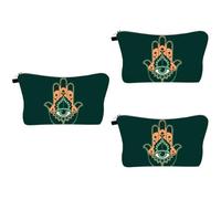 LALAFINA 3pcs Makeup Bag Multi-Function Evil Eye Pattern Large Cosmetic Toiletry Organizer Travel Pouch Handheld Storage Bags for Women