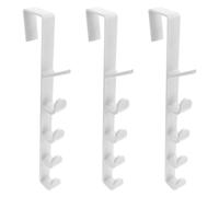 LALAFINA 3pcs Over Door Hooks Door Back Hook Hanger in One Body Abs Material Space-Saving Design Holding More Things Suitable for Bedroom Garage