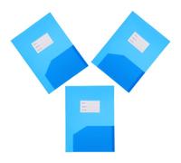 LALAFINA 3pcs Report Cover A4 Double Pocket Pp Frosted Document Folder, Blue, for Organising Test Papers and Business Files in Meeting Rooms and Homes
