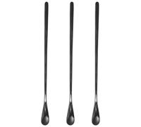 LALAFINA 3pcs Reptile Food Spoons for Small Animals 19cm Black Lizard Feeding Scoop Reusable Pet Supply for Bearded Dragon and Other Reptiles