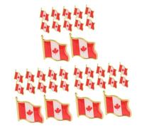 LALAFINA 3sets 25pcs Canada Flag Lapel Pins for Men Canada National Flag Brooches Easy Clip Design Chic and Charming Souvenir Badges 25pcs*3