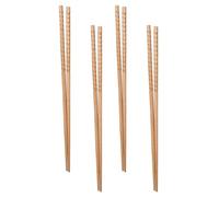 LALAFINA 4 Pairs Extra Long Cooking Chopsticks Made of Sturdy Synthetic Material, Multi-Purpose and Heat Resistant for Hot Pot, Frying, and Noodle Serving