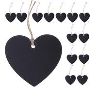 LALAFINA 40pcs Heart Shaped Wooden Hanging Tags with Pre-Punched Hole and Rope, Blank Marking Price Tags Suitable for Decoration Or Writing, for Thank You Cards and Word Cards