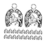 LALAFINA 40pcs Silver Alloy Horseshoe Charms for Bracelets Western Cowboy Style, Versatile DIY Jewelry Making Supplies Resistant to Fading and Wear, for Everyday Style and Equestrian Lovers