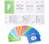 LALAFINA 49pcs Guitar Chord Practice Chart for Beginners with Big Fonts, Coated Paper Material, Wall or Music Stand Fixing, Electric and Acoustic Guitar Learning Guide