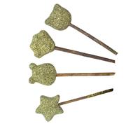 LALAFINA 4pcs Catnip Lollipop Stick Pet Snack for Kitten and Cat Cat Claw Shape and Bear Head Shape Provides Playful Energy and Easy to Store Treat for Indoor