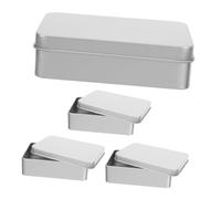 LALAFINA 4pcs Dice Storage Box Metal Iron Cases with Foam Liners Portable Tin Dice Container Silver Easy to Open and Close Protects Small Items for Game Accessories