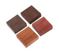 LALAFINA 4pcs Exotic Wood Blanks for Ring Making DIY Woodturning Craft Supplies Square Wooden Pieces for Custom Jewelry Pens and Small Projects