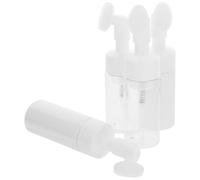 LALAFINA 4pcs Facial Cleansing Brush Bubble Bottle Set Plastic Manual Face Brush with Face Dispenser