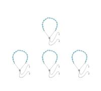 LALAFINA 4pcs Glass Evil Eye Beaded Bracelets with Unique Devil's Eye Charms Smooth Glass Material Wristbands for Comfortable Wear Novelty Greek Protective Charm Jewelry