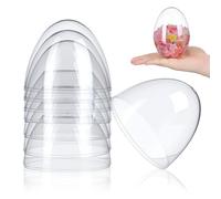 LALAFINA 4pcs Jumbo Plastic Easter Candy Box with Easter Ball Shape Multi-purpose Refillable Egg Suitable for Celebrations and Engagements