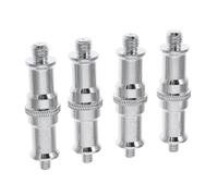LALAFINA 4pcs Light Stand Adapter Screw Adapter 1/4 to 3/8 Stainless Steel High Durability Not Easy to Deform for Travel Lighting Equipment Silver