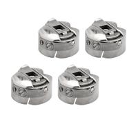 LALAFINA 4pcs Metal Bobbin Case for Household Sewing Machines, Replaceable Silver Bobbin Box with Convenient Storage for Straight Stitch Machines