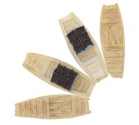 LALAFINA 4pcs Miniature Boat Model Set Wu Gong Boat Micro Landscape Decor for Home and Garden Assorted Curtain Color Mini Ornament for Layout and Display Random Color