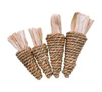 LALAFINA 4pcs Pet Hamster and Bunny Chew Made from Natural Aquatic Plants, Bite-resistant Molar Unique Shapes to Keep Pets Happy and Promote Healthy Teeth Grinding
