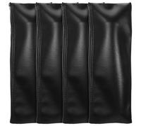LALAFINA 4pcs Portable Microphone Pouch Set in Black Pu Leather, Zipper Closure Microphone Storage Bag Protecting from Scratch and Stains, Stylish Design for Travel and Daily Use