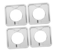 LALAFINA 4pcs Replacement Gas Stove Burner Drip Pans Square Drip Trays Fits Gas Cookers Easy Maintenance