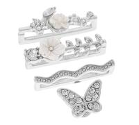 LALAFINA 4pcs Silver Alloy Watch Band Charms with Rhinestone Decoration, Lightweight Smartwatch Band Ring Loops to Beautify Watch Straps for Long Time Use, Unique Style Accessories
