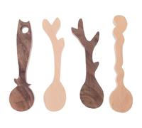LALAFINA 4Pcs Spoon Carving Blanks Kit Unfinished Wooden Spoon Blanks for DIY Hobbyists and Beginners Woodcraft Whittling Project