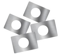 LALAFINA 4pcs Stainless Steel Door Reinforcement Plates Practical Door Lock Striker Plates to Strengthen Loose Locks Suitable for Home and Garage Use