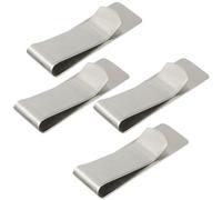 LALAFINA 4pcs Stainless Steel Money Clips Cash Clips for Wallets Keeps Items Tidy and Secure Simple and Creative Design