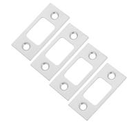 LALAFINA 4pcs Stainless Steel Strike Plates for Interior Doors with Screws Stable User-Friendly Design Silver Door Kick Plate for Homes and Offices