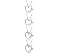 LALAFINA 4pcs Women S Heart Rhinestone Pendant Necklaces Devil Clavicle Chains Stylish Jewelry for Elegant Choker Necklaces