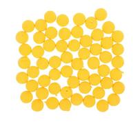LALAFINA 50pcs Foam Fishing Stop Beads for Carp Smooth Rounded Surface, Flexible Use, Yellow Floating Bait Beads for Fishing Rigs, Suitable for Dawn and Cloudy Environments